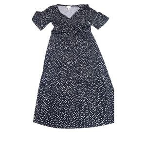 Isabel maternity by Ingrid and Isabel XS polka dot maxi dress belted